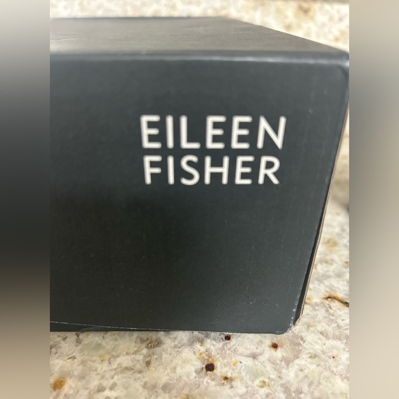 NIB Eileen Fisher Keno Silver Metallic Gray Leather Platform Sandals 7.5 Medium - Picture 2 of 10